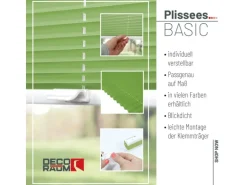 Deco-Raum Plissee Basic ohne Bohren 100x150cm Grün Blickdicht Klemmfix