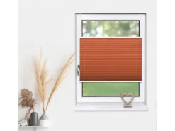 Deco-Raum Plissee Basic ohne Bohren 115x150cm Orange Blickdicht Klemmfix