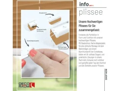 Deco-Raum Plissee Basic ohne Bohren 85x210cm Cappuccino Blickdicht Klemmfix