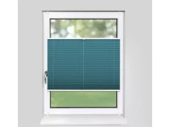 Deco-Raum Plissee Basic ohne Bohren 55x150cm Petrol Blickdicht Klemmfix