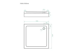 Dein Bau Projekt Duschtasse Quadrat 100 x 100 x 5 cm o. Ablauf, Duschwanne