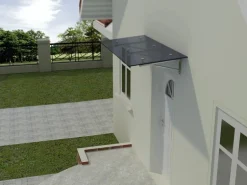 Dein Bau Projekt Glasvordach Elbrus Grauglas VS-Glas 225 x 90 cm