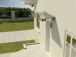 Dein Bau Projekt Glasvordach Model Schwert Klarglas VS-Glas 175 x 120 cm