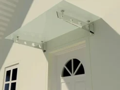 Dein Bau Projekt Glasvordach Model Schwert Milchglas VS-Glas 300 x 90 cm