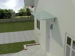 Dein Bau Projekt Glasvordach Elbrus Milchglas VS-Glas 275 x 120 cm