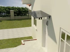 Dein Bau Projekt Glasvordach Model Schwert Grauglas VS-Glas 300 x 90 cm