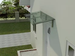 Dein Bau Projekt Glasvordach Zugspitze Klarglas VS-Glas 225 x 120 cm