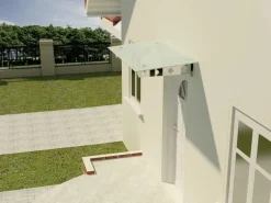 Dein Bau Projekt Glasvordach Model Schwert Milchglas VS-Glas 225 x 120 cm