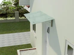 Dein Bau Projekt Glasvordach Zugspitze Milchglas VS-Glas 250 x 90 cm