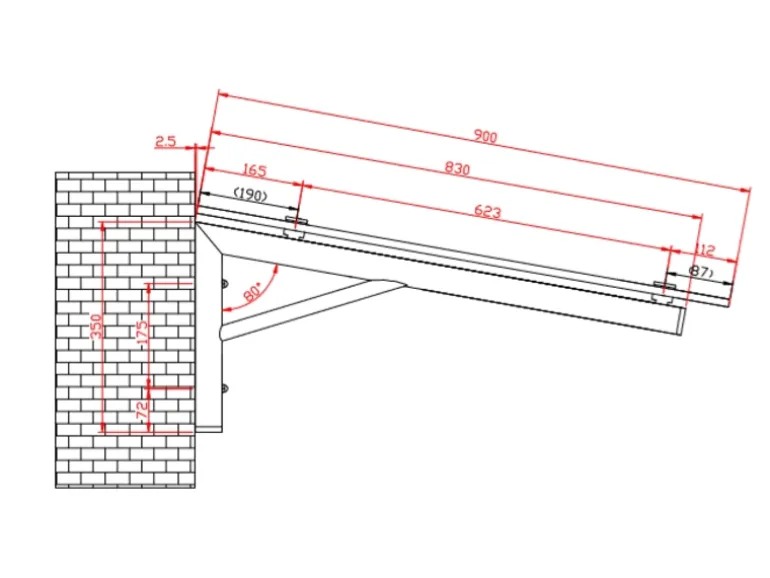 Dein Bau Projekt Glasvordach Zugspitze Klarglas VS-Glas 250 x 120 cm