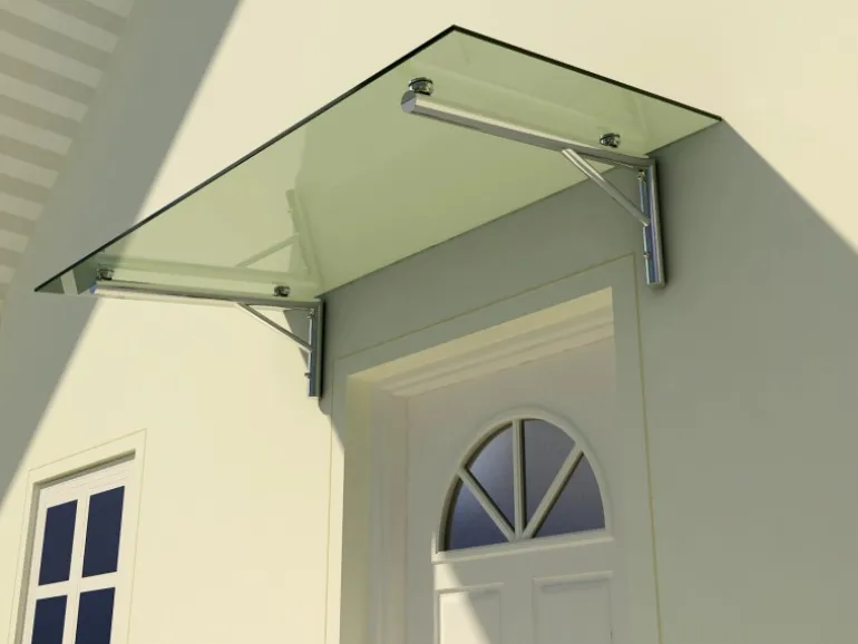 Dein Bau Projekt Glasvordach Zugspitze Klarglas VS-Glas 250 x 120 cm