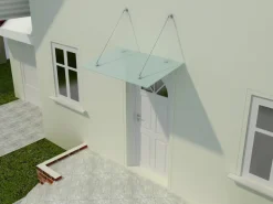 Dein Bau Projekt Glasvordach Olymp Milchglas VS-Glas 200 x 120 cm