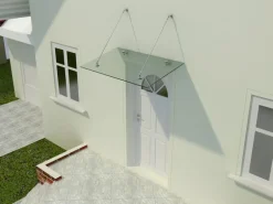 Dein Bau Projekt Glasvordach Olymp Klarglas VS-Glas 150 x 120 cm