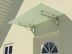 Dein Bau Projekt Glasvordach Elbrus Milchglas VS-Glas 225 x 120 cm