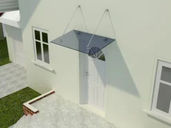 Dein Bau Projekt Glasvordach Olymp Grauglas VS-Glas 150 x 120 cm