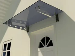 Dein Bau Projekt Glasvordach Model Schwert Grauglas VS-Glas 250 x 120 cm