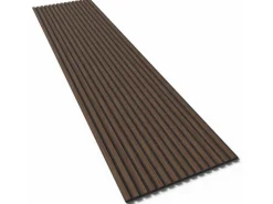 Denpanels Akustikpaneel Acu-Line Walnuss auf Melamin Filz 260 cm