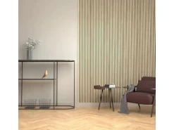 Denpanels Akustikpaneel Acu-Line Eiche Hell auf Melamin Filz 240 cm