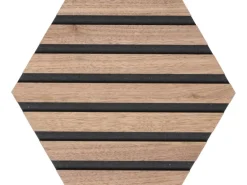 Denpanels Akustikpaneel Hexagon 26,5 cm x 26,5 cm x 1 cm Walnuss 3 Stück FSC®