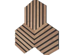 Denpanels Akustikpaneel Hexagon 26,5 cm x 26,5 cm x 1 cm Walnuss 3 Stück FSC®
