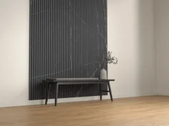 Denpanels Akustikpaneel Laminiert Marmor MDF 300 x 60 x 1,8 cm Schwarz