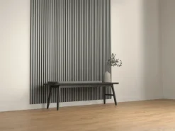 Denpanels Akustikpaneel Metal Edelstahl MDF 300 x 60 x 1,9 cm Schwarz