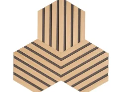 Denpanels Designpaneele Hexagon Eiche MDF Schwarz 3 Stück