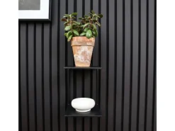 Denpanels Doppelregal für Akustikpaneel inkl. Schrauben 15 cm x 16,3 cm Schwarz