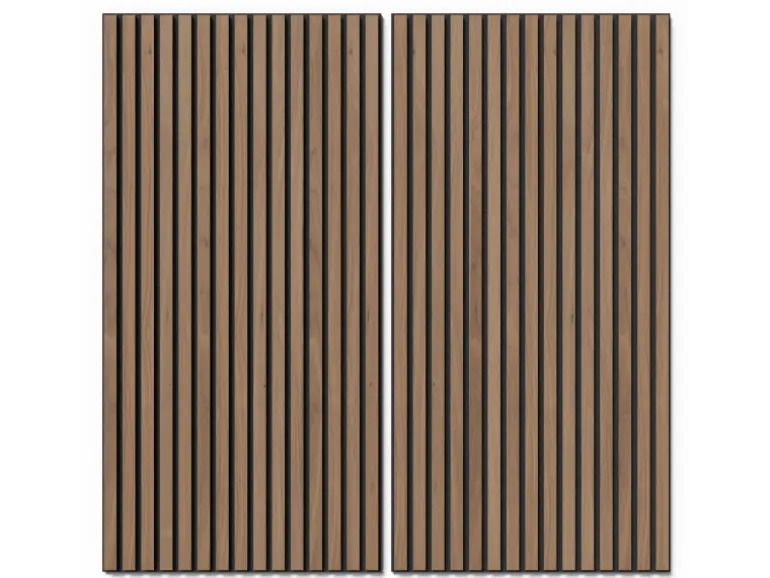 Denpanels Holzpaneel Walnuss Geölt Braun MDF/Akustikfilz Schwarz 120 cm FSC®