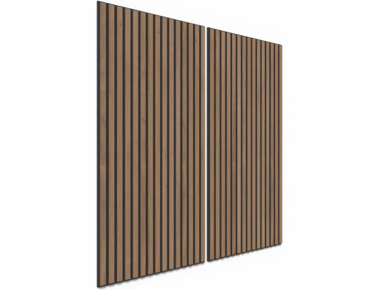 Denpanels Holzpaneel Walnuss Geölt Braun MDF/Akustikfilz Schwarz 120 cm FSC®