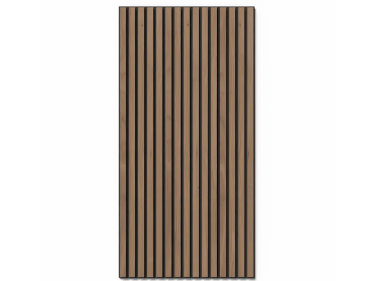 Denpanels Holzpaneel Walnuss Geölt Braun MDF/Akustikfilz Schwarz 120 cm FSC®
