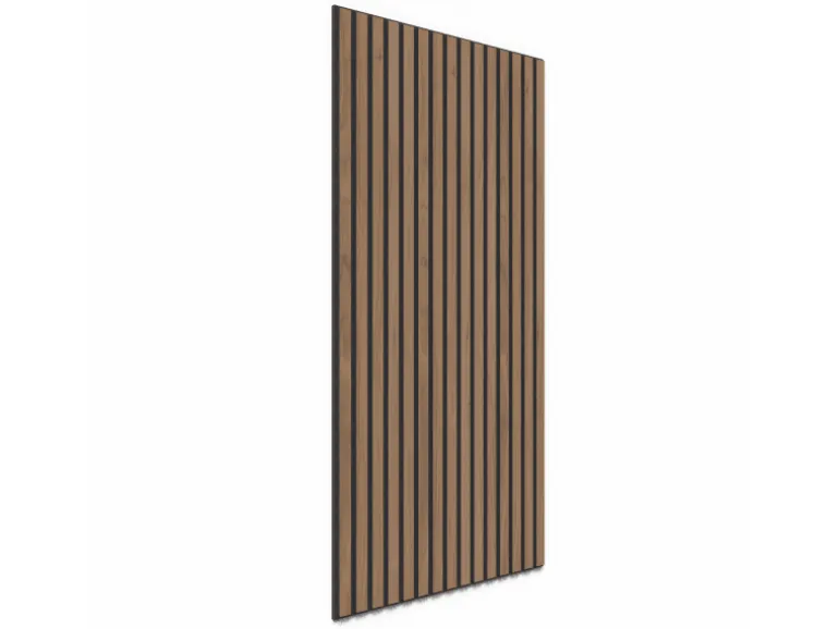 Denpanels Holzpaneel Walnuss Geölt Braun MDF/Akustikfilz Schwarz 120 cm FSC®