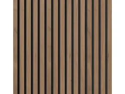 Denpanels Holzpaneel Walnuss Geölt Braun MDF/Akustikfilz Schwarz 120 cm FSC®