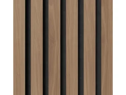 Denpanels Holzpaneel Walnuss Geölt Braun MDF/Akustikfilz Schwarz 120 cm FSC®