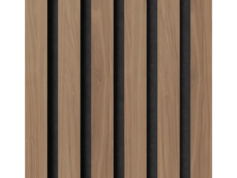 Denpanels Holzpaneel Walnuss Geölt Braun MDF/Akustikfilz Schwarz 120 cm FSC®