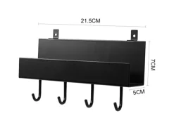 DenPanels Regal schwarz mit 4 Stiften 21,5 cm inkl. Schrauben