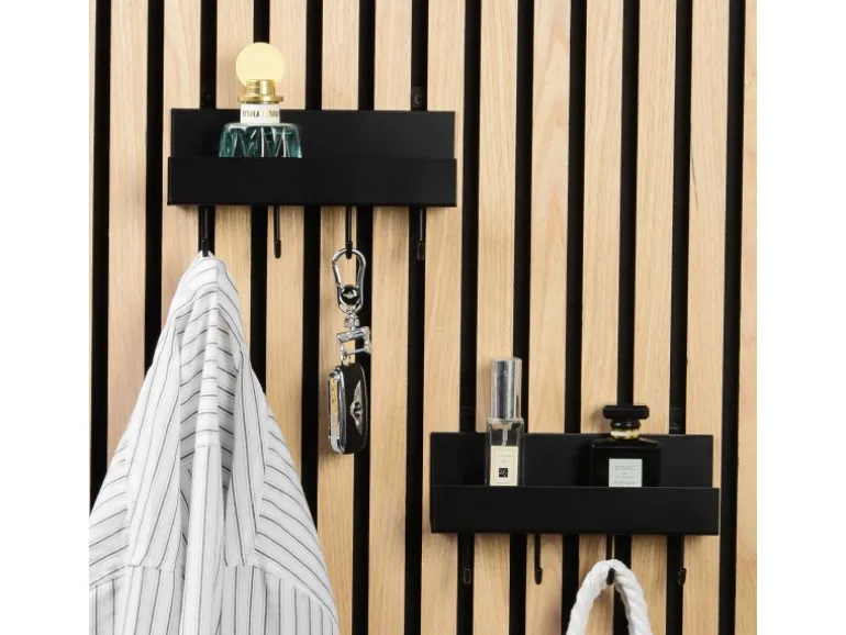 DenPanels Regal schwarz mit 4 Stiften 21,5 cm inkl. Schrauben