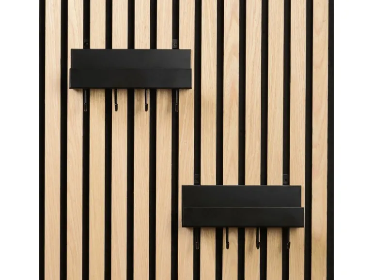 DenPanels Regal schwarz mit 4 Stiften 21,5 cm inkl. Schrauben