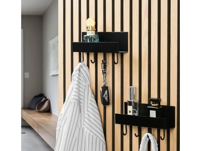 DenPanels Regal schwarz mit 4 Stiften 21,5 cm inkl. Schrauben