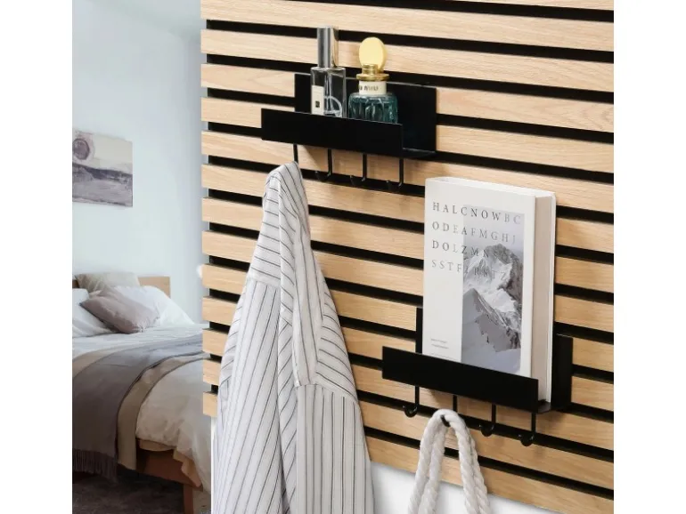 DenPanels Regal schwarz mit 4 Stiften 21,5 cm inkl. Schrauben