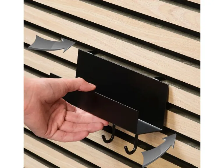 DenPanels Regal schwarz mit 4 Stiften 21,5 cm inkl. Schrauben