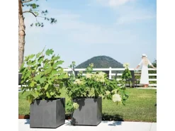 Deroma Pflanzkübel Cubo Millennium 39 cm x 39 cm x 39 cm Anthrazit