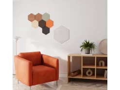 Designpaneel Hexagon Eiche Clear MDF Schwarz 50 cm x 50 cm 3 Stück