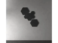 Designpaneel Hexagon Lino Nero Clear MDF Schwarz 25 cm x 25 cm 3 Stück