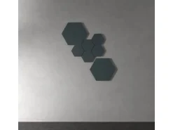 Designpaneel Hexagon Lino Smokey Blue Clear MDF Schwarz 50 cm x 50 cm 3 Stück