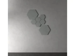 Designpaneel Hexagon Lino Ash Clear MDF Schwarz 25 cm x 25 cm 3 Stück