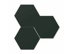 Designpaneel Hexagon Lino Conifer Clear MDF Schwarz 50 cm x 50 cm 3 Stück
