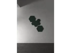 Designpaneel Hexagon Lino Conifer Clear MDF Schwarz 50 cm x 50 cm 3 Stück