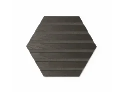 Designpaneele Hexagon Geräucherte Eiche MDF Schwarz 26,7 cm x 30,8 cm 3 Stück
