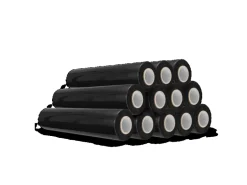 DeTec. 12 Rollen a 300 M Schwarz Stretchfolie Versandfolie Verpackungsfolie Wickelfolie